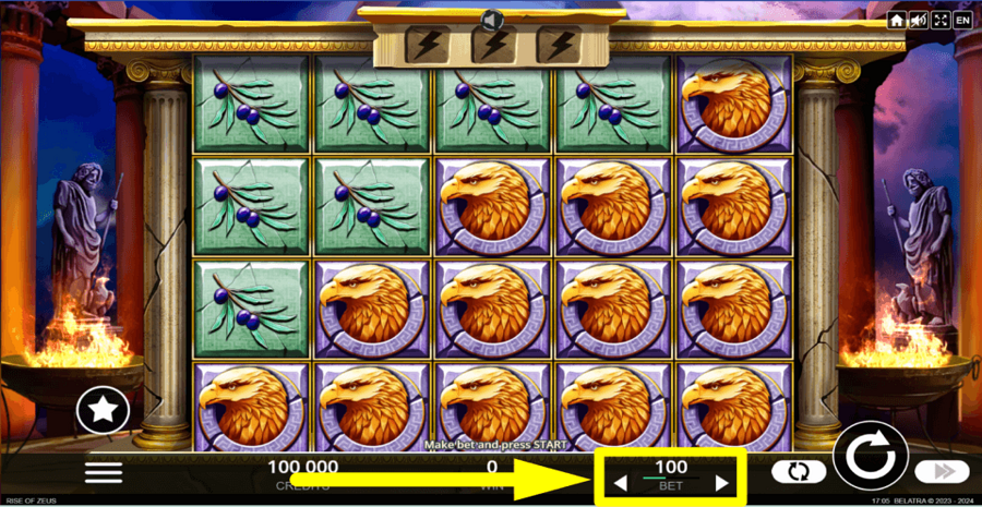 Rise Of Zeus Bet Value
