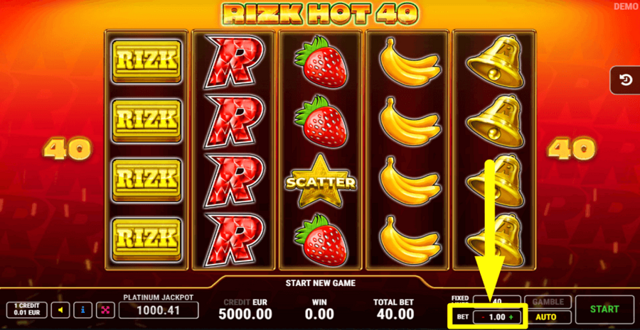 Rizk Hot 40 Bet Value