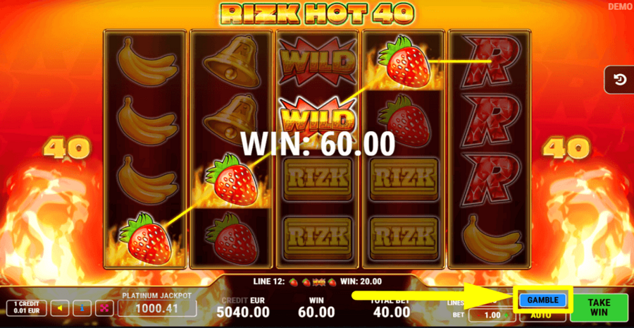 Rizk Hot 40 Gamble Feature