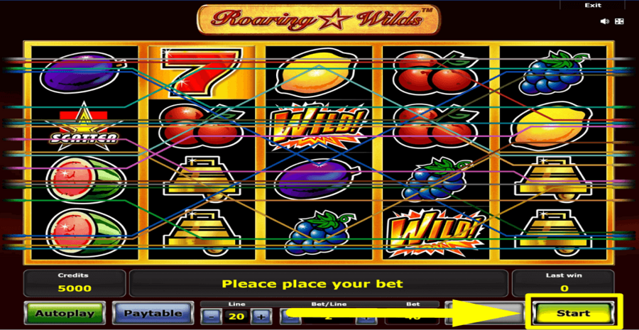 Roaring Wilds Start Button