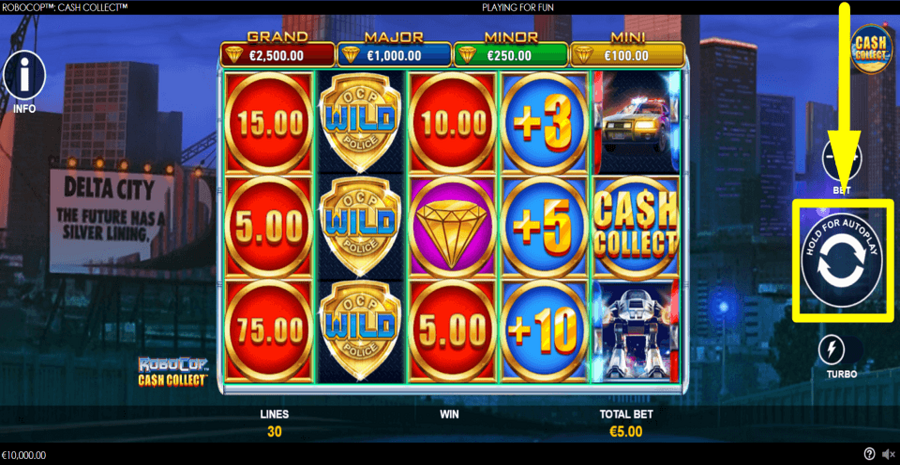 Robocop Cash Collect Autoplay Feature