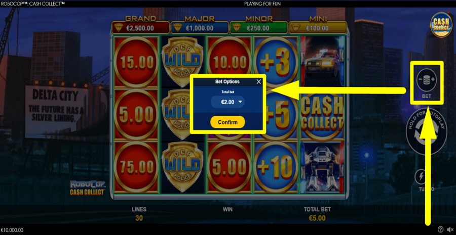 Robocop Cash Collect Bet Value