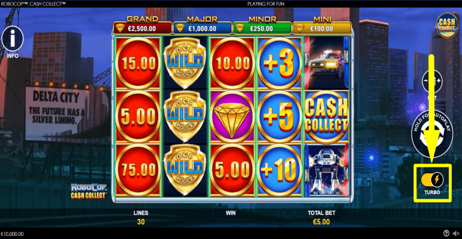 Robocop Cash Collect Turbo Feature