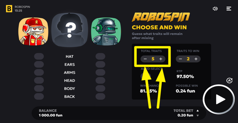 Robospin Adjust Traits