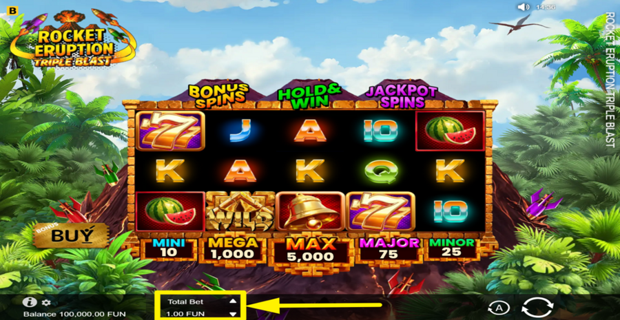 Rocket Eruption Triple Blast Adjust Bet