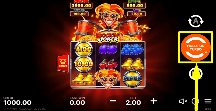 Rockin Joker Hold And Win Spin Button