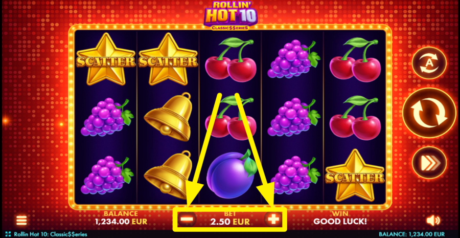 Rollin Hot 10 Classic Series Adjust Bet