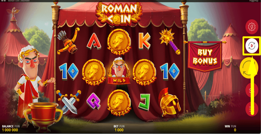 Roman Coin Autoplay Feature