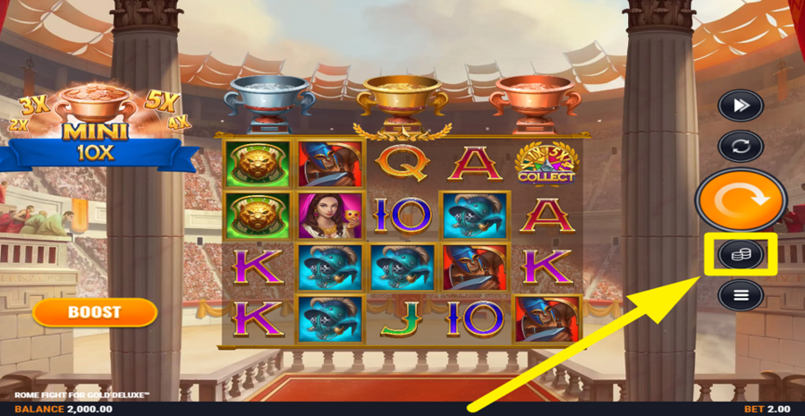Rome Fight For Gold Deluxe Adjust Bet