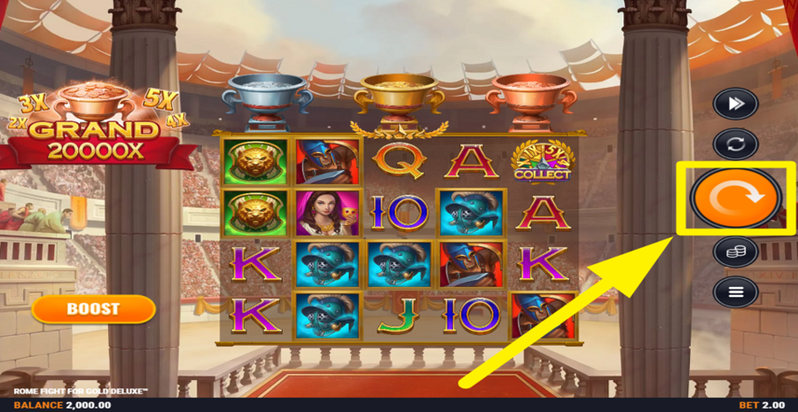 Rome Fight For Gold Deluxe Spin Button