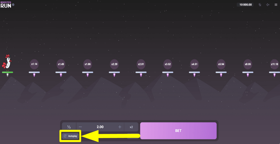 Rooster Run Autoplay Feature