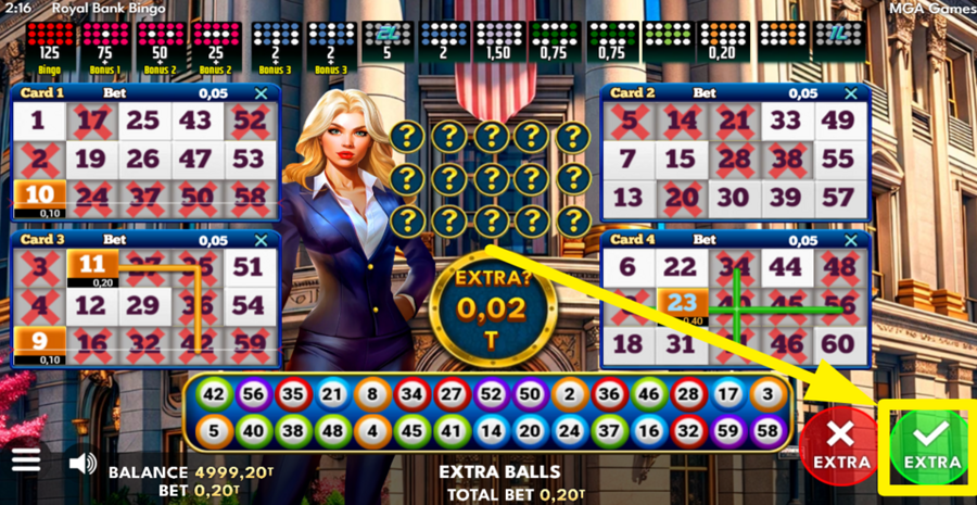 Royal Bank Bingo Buy Extra Ball