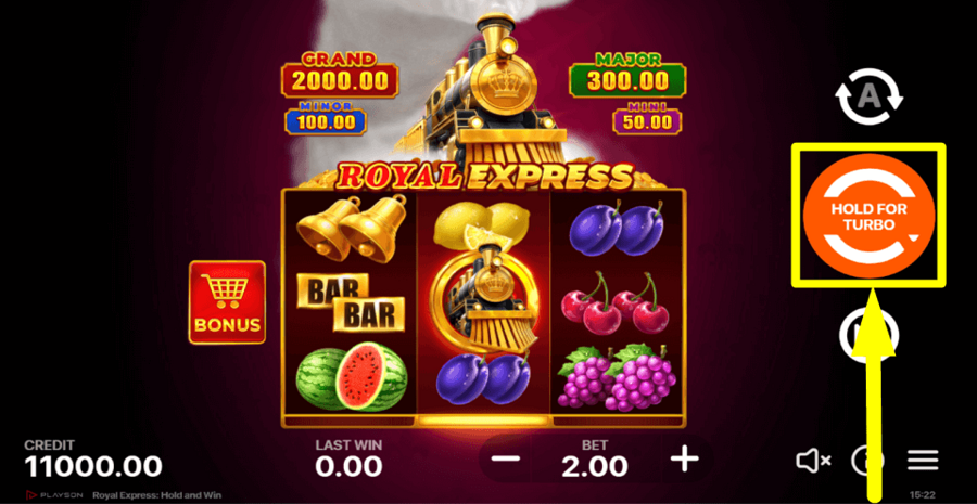 Royal Express Hold And Win Spin Button
