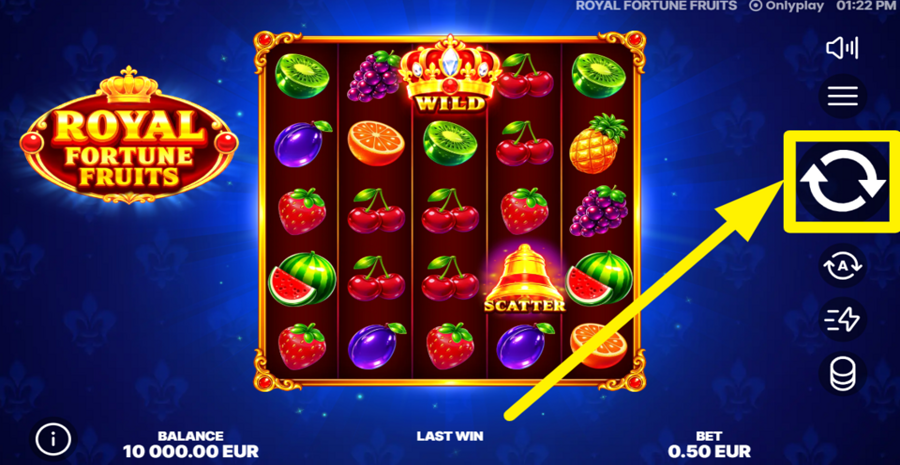 Royal Fortune Fruits Spin