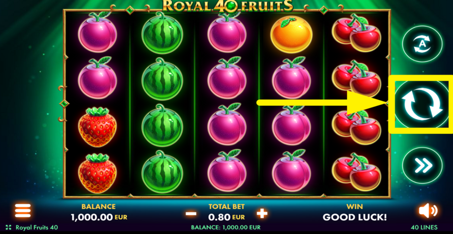Royal Fruits 40 Spin Button