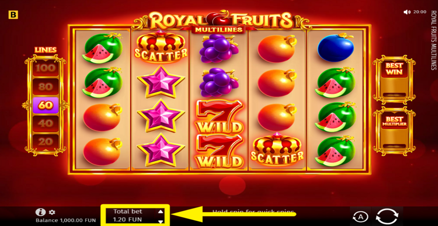 Royal Fruits Multilines Adjust Bet