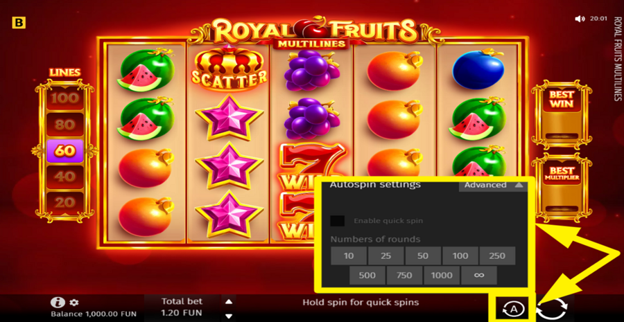Royal Fruits Multilines Autoplay