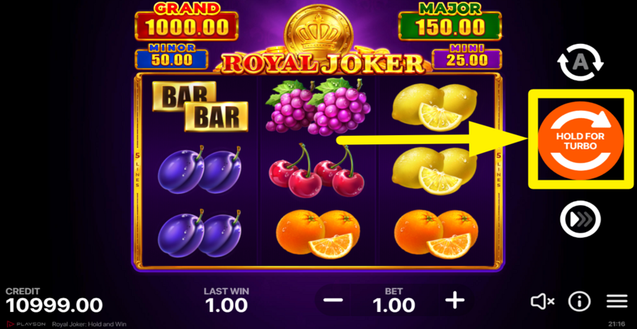 Royal Joker Hold And Win Spin Button