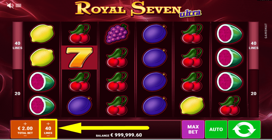 Royal Seven Ultra Adjustable Paylines