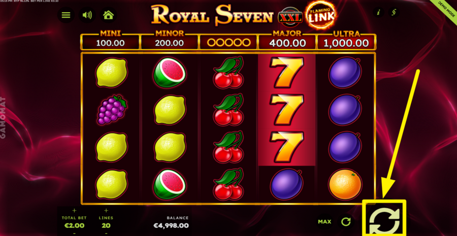 Royal Seven Xxl Flaming Link Spin Button