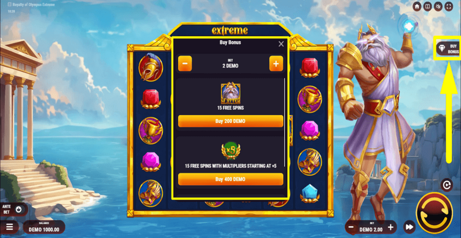 Royalty Of Olympus Extreme Buy Feature