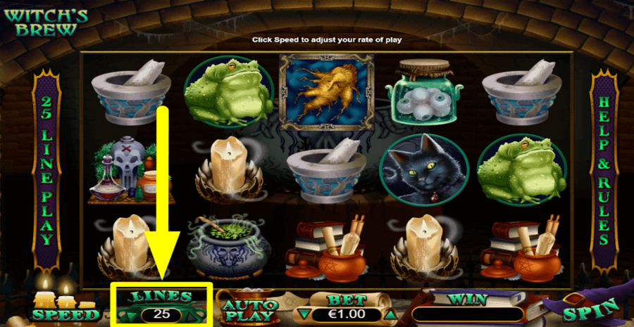Rtg Witchs Brew Adjustable Paylines
