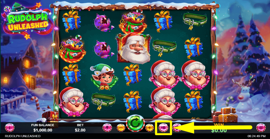 Rudolph Unleashed Max Bet Button