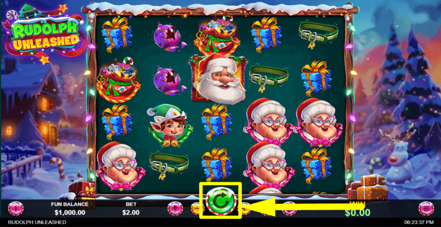 Rudolph Unleashed Spin Button