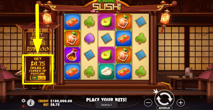 Running Sushi Ante Bet Feature