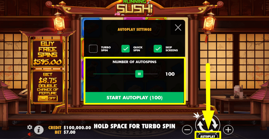 Running Sushi Autoplay Feature