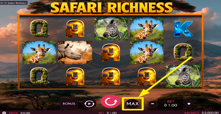Safari Richness Max Bet