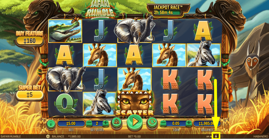 Safari Rumble Turbo Feature