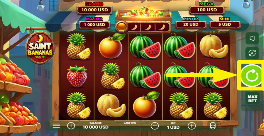 Saint Bananas Spin Button