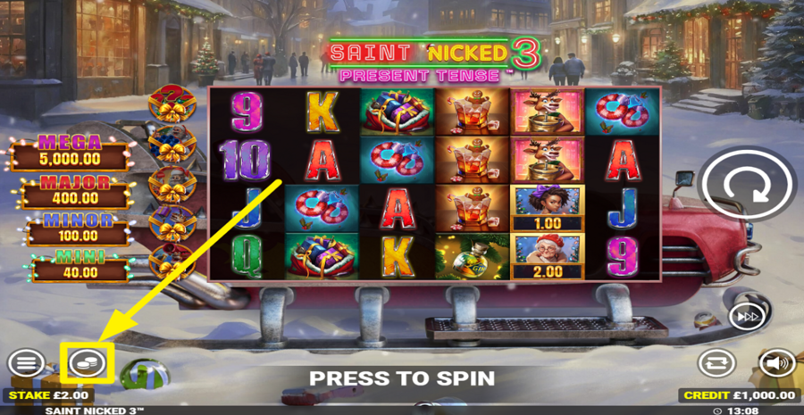 Saint Nicked 3 Adjust Bet