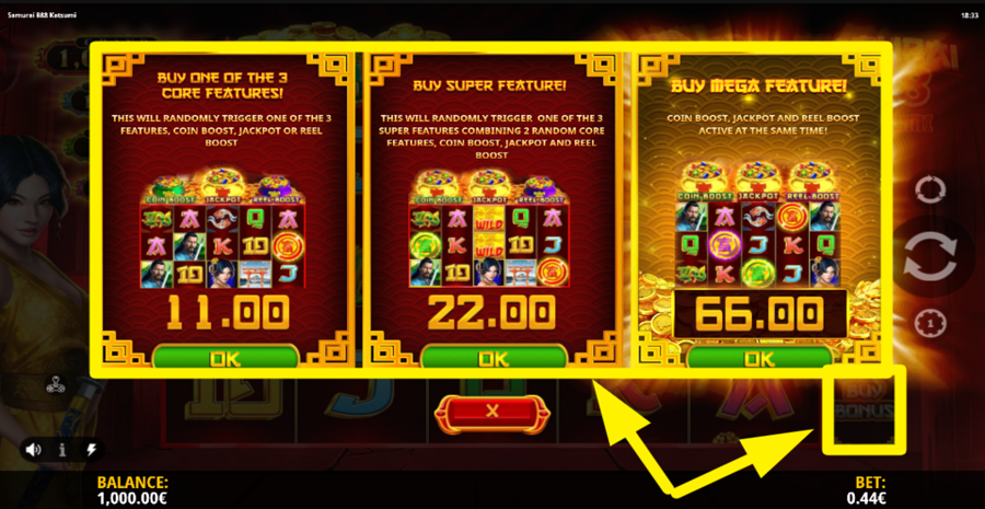 Samurai 888 Katsumi Buy Bonus