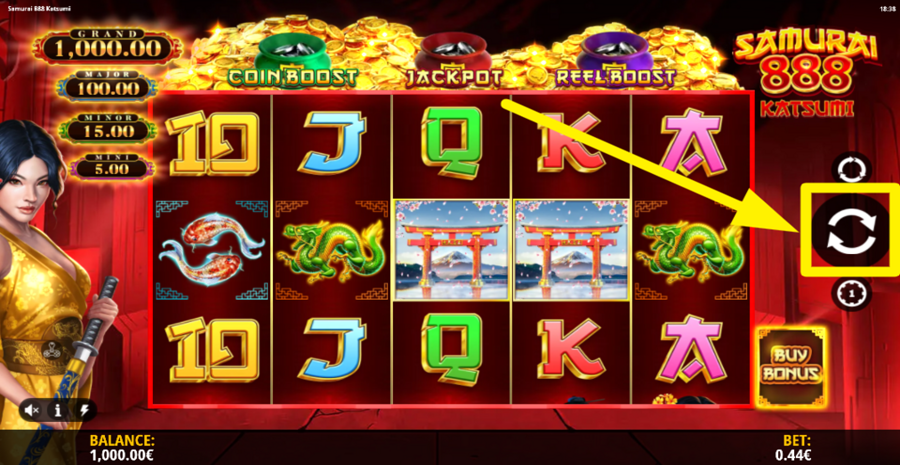Samurai 888 Katsumi Spin Button