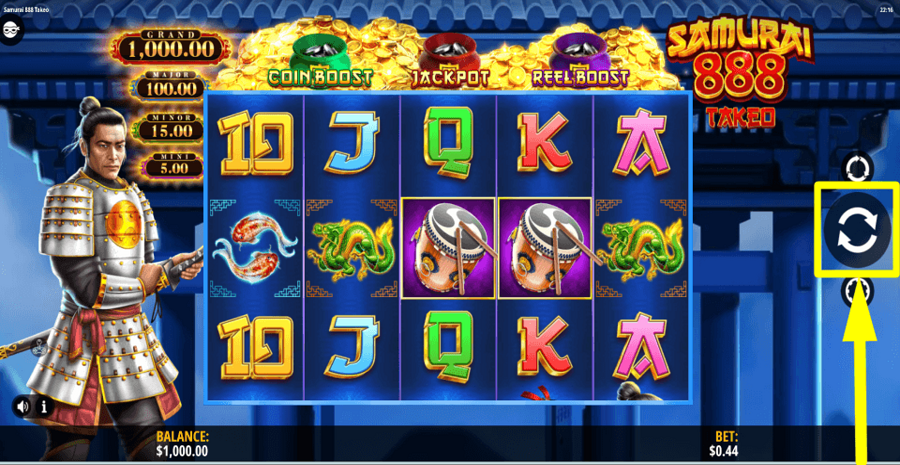 Samurai 888 Takeo Spin Button