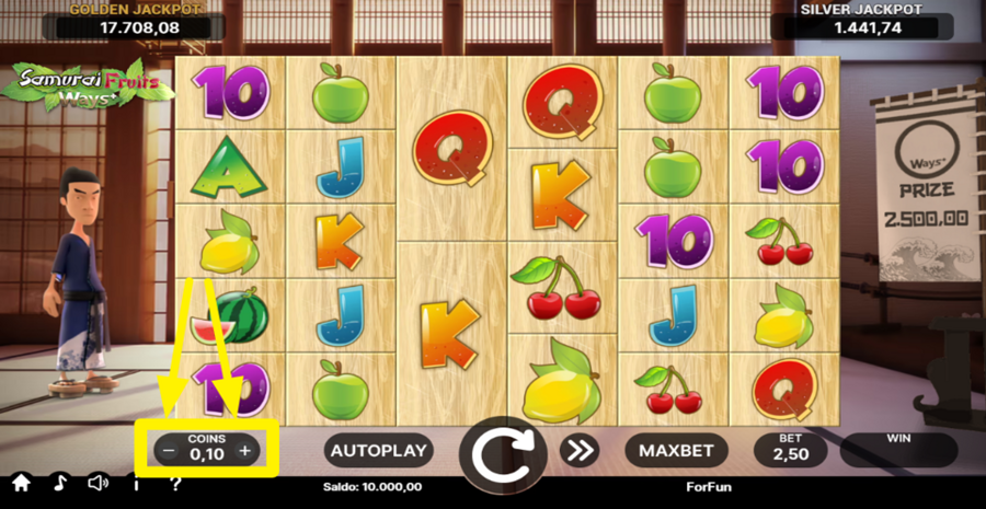 Samurai Fruits Ways Adjust Coins