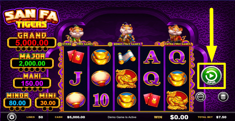 San Fa Tigers Spin Button