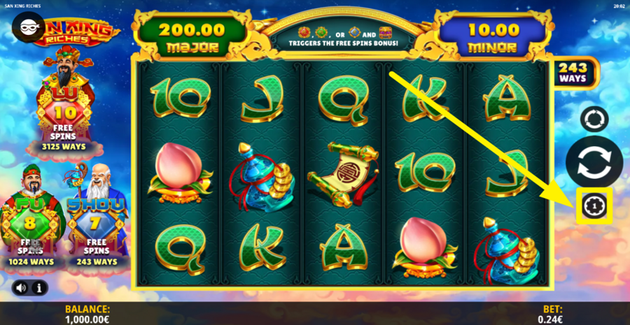 San Xing Riches Adjust Bet