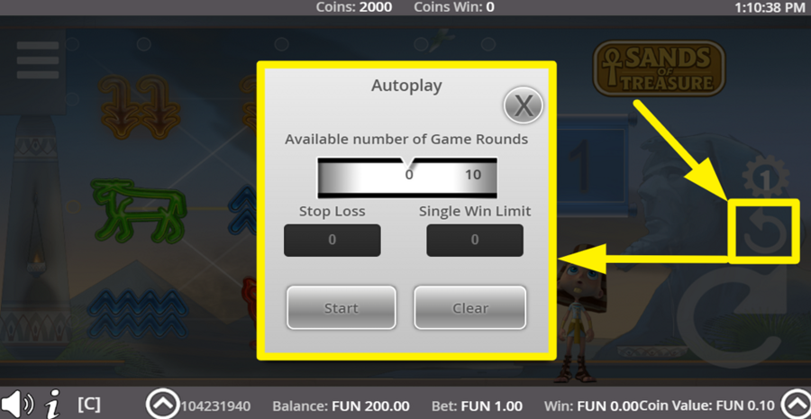 Sands Of Treasure Autoplay