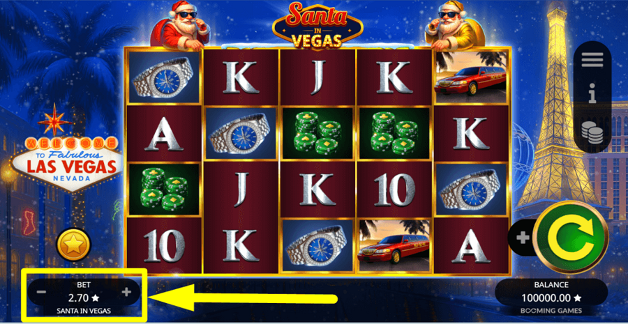Santa In Vegas Bet Value