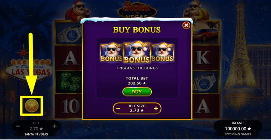 Santa In Vegas Buy Feature