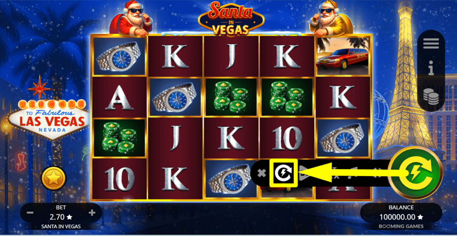 Santa In Vegas Turbo Feature