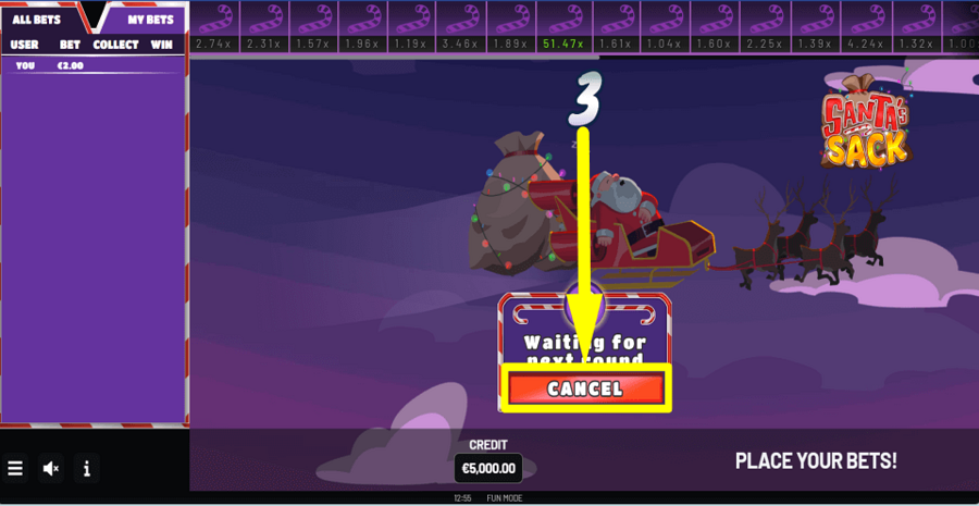 Santas Sack Cancel Button