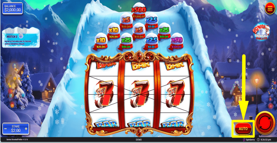 Santas Snowball Roller Autoplay Feature