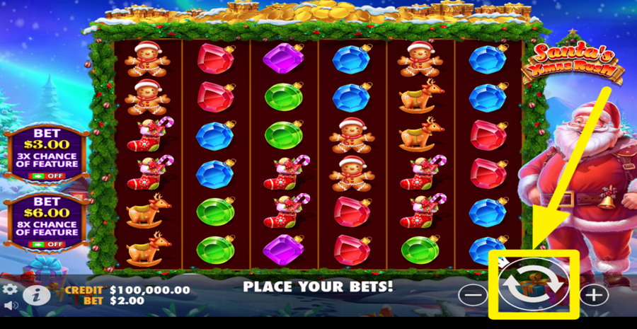 Santas Xmas Rush Spin Button