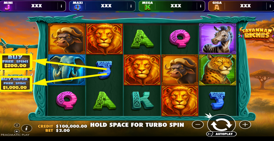 Savannah Riches Oranje Jackpot Buy Bonus