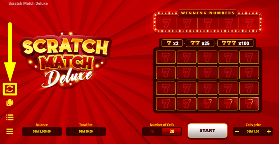Scratch Match Deluxe Autoplay Feature