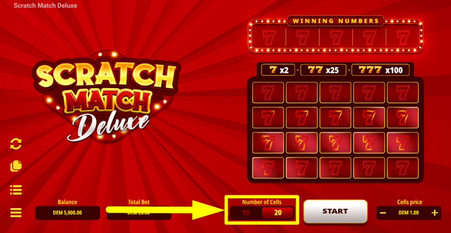 Scratch Match Deluxe Number Cells